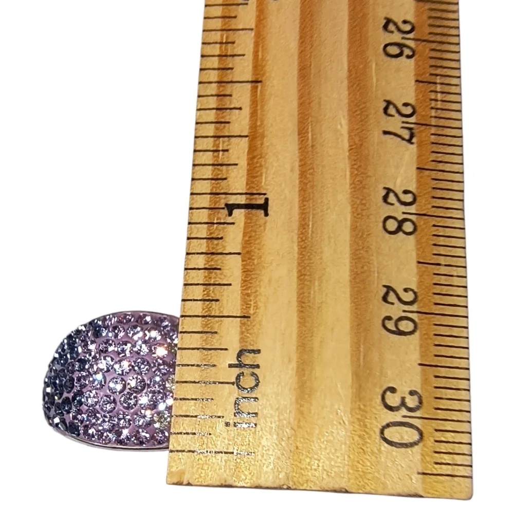 Purple Chunky Sterling Silver & Crystal Graduated Color Ombre Ring